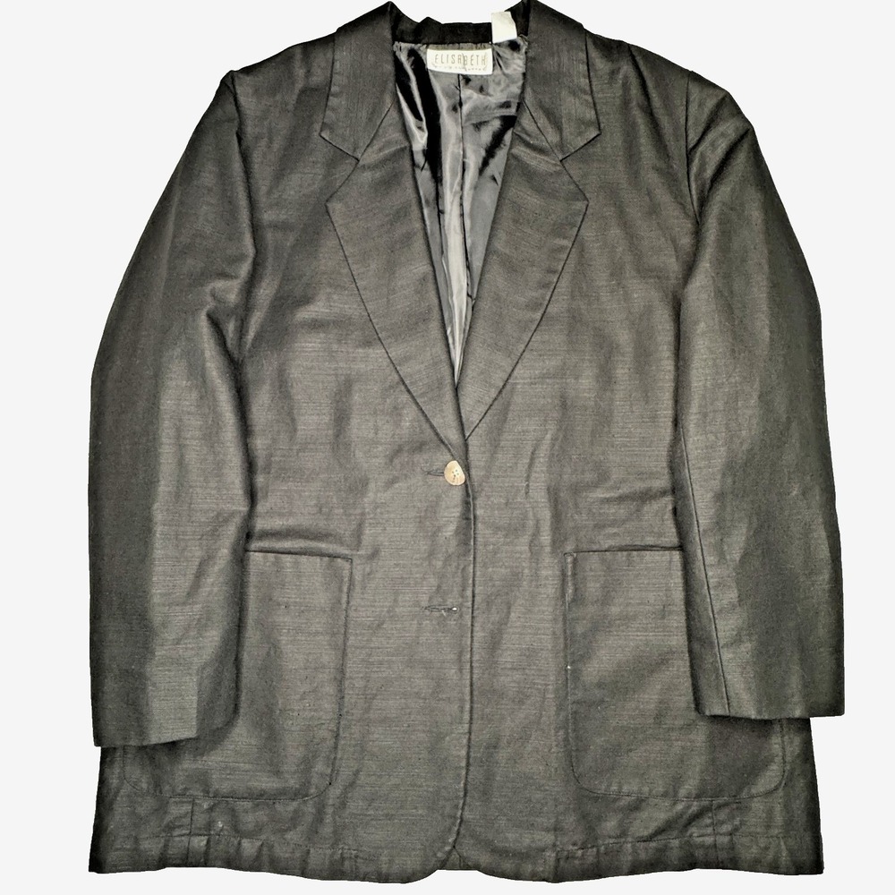 Elisabeth by Liz Claiborne Women's Black Linen Blend Blazer Size 1